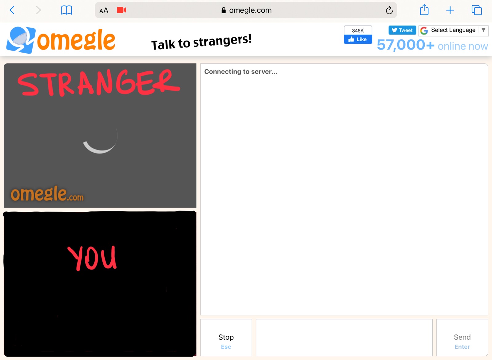 Start Video Chat on Omegle